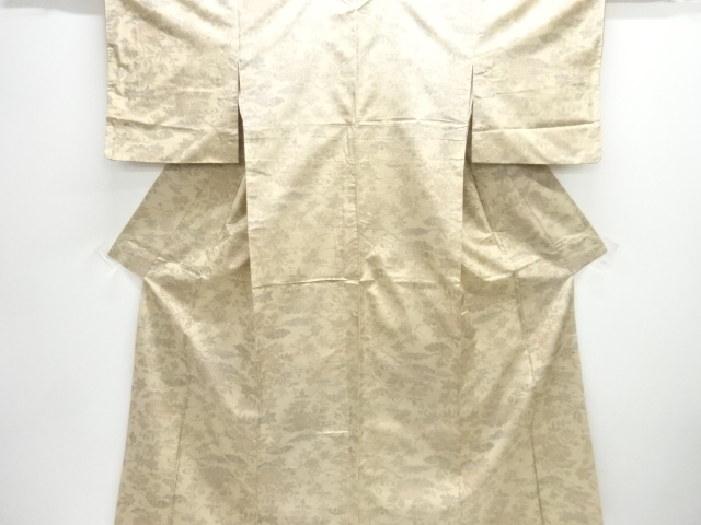 JAPANESE KIMONO / OMESHI / NISHIJIN-ORI / WOVEN FLORAL PLANTS